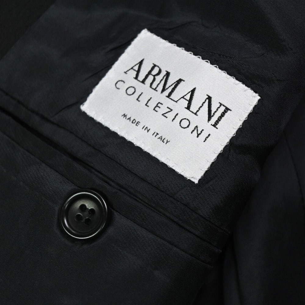 Armani Collezioni 42R Black Made in Italy Wool Mens Blazer‎ Sport Coat Jacket - Picture 4 of 12